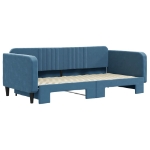 Divano Letto con Letto Estraibile Blu 100x200 cm in Velluto