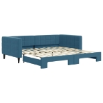 Divano Letto con Letto Estraibile Blu 100x200 cm in Velluto