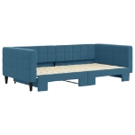 Divano Letto con Letto Estraibile Blu 100x200 cm in Velluto