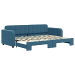 Divano Letto con Letto Estraibile Blu 80x200 cm in Velluto