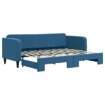 Divano Letto con Letto Estraibile Blu 80x200 cm in Velluto