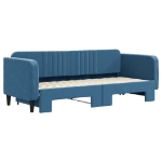 Divano Letto con Letto Estraibile Blu 80x200 cm in Velluto