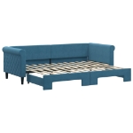 Divano Letto con Letto Estraibile Blu 80x200 cm in Velluto