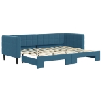 Divano Letto con Letto Estraibile Blu 80x200 cm in Velluto