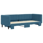 Divano Letto con Letto Estraibile Blu 80x200 cm in Velluto