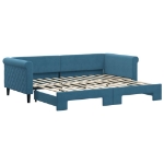 Divano Letto con Letto Estraibile Blu 90x200 cm in Velluto