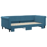 Divano Letto con Letto Estraibile Blu 90x200 cm in Velluto