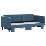 Divano Letto con Letto Estraibile Blu 90x200 cm in Velluto