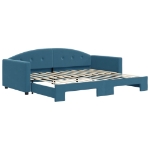 Divano Letto con Letto Estraibile Blu 90x200 cm in Velluto