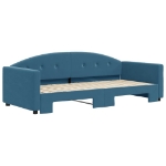 Divano Letto con Letto Estraibile Blu 90x200 cm in Velluto