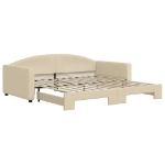 Divano Letto con Letto Estraibile Crema 100x200 cm in Tessuto