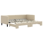 Divano Letto con Letto Estraibile Crema 80x200 cm Tessuto