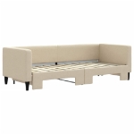 Divano Letto con Letto Estraibile Crema 80x200 cm Tessuto