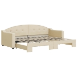 Divano Letto con Letto Estraibile Crema 80x200 cm Tessuto