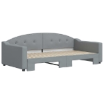 Divano Letto con Letto Estraibile Grigio Chiaro 100x200 Tessuto