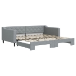 Divano Letto con Letto Estraibile Grigio Chiaro 100x200 Tessuto