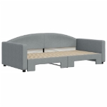 Divano Letto con Letto Estraibile Grigio Chiaro 100x200 Tessuto