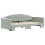 Divano Letto con Letto Estraibile Grigio Chiaro 100x200 Velluto