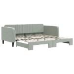 Divano Letto con Letto Estraibile Grigio Chiaro 100x200 Velluto