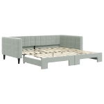 Divano Letto con Letto Estraibile Grigio Chiaro 100x200 Velluto