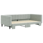 Divano Letto con Letto Estraibile Grigio Chiaro 100x200 Velluto