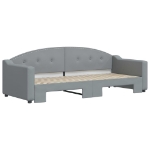 Divano Letto con Letto Estraibile Grigio Chiaro 80x200 Tessuto