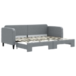 Divano Letto con Letto Estraibile Grigio Chiaro 80x200 Tessuto