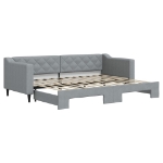 Divano Letto con Letto Estraibile Grigio Chiaro 80x200 Tessuto