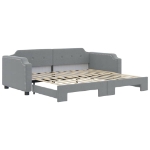 Divano Letto con Letto Estraibile Grigio Chiaro 80x200 Tessuto