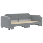 Divano Letto con Letto Estraibile Grigio Chiaro 80x200 Tessuto