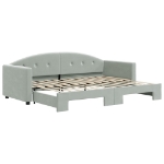 Divano Letto con Letto Estraibile Grigio Chiaro 80x200 Velluto