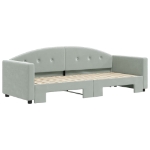 Divano Letto con Letto Estraibile Grigio Chiaro 80x200 Velluto