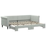 Divano Letto con Letto Estraibile Grigio Chiaro 80x200 Velluto