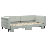 Divano Letto con Letto Estraibile Grigio Chiaro 80x200 Velluto