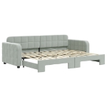 Divano Letto con Letto Estraibile Grigio Chiaro 80x200 Velluto