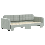 Divano Letto con Letto Estraibile Grigio Chiaro 80x200 Velluto