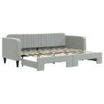 Divano Letto con Letto Estraibile Grigio Chiaro 80x200 Velluto