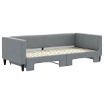 Divano Letto con Letto Estraibile Grigio Chiaro 90x200 Tessuto