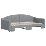 Divano Letto con Letto Estraibile Grigio Chiaro 90x200 Tessuto