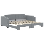 Divano Letto con Letto Estraibile Grigio Chiaro 90x200 Tessuto