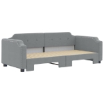 Divano Letto con Letto Estraibile Grigio Chiaro 90x200 Tessuto