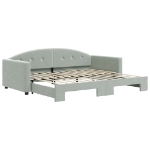 Divano Letto con Letto Estraibile Grigio Chiaro 90x200 Velluto