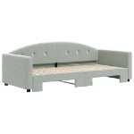 Divano Letto con Letto Estraibile Grigio Chiaro 90x200 Velluto