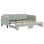 Divano Letto con Letto Estraibile Grigio Chiaro 90x200 Velluto