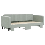 Divano Letto con Letto Estraibile Grigio Chiaro 90x200 Velluto