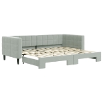 Divano Letto con Letto Estraibile Grigio Chiaro 90x200 Velluto