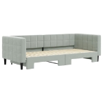 Divano Letto con Letto Estraibile Grigio Chiaro 90x200 Velluto