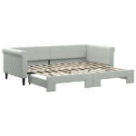 Divano Letto con Letto Estraibile Grigio Chiaro 90x200 Velluto