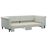 Divano Letto con Letto Estraibile Grigio Chiaro 90x200 Velluto