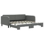 Divano Letto con Letto Estraibile Grigio Scuro 100x200 Tessuto